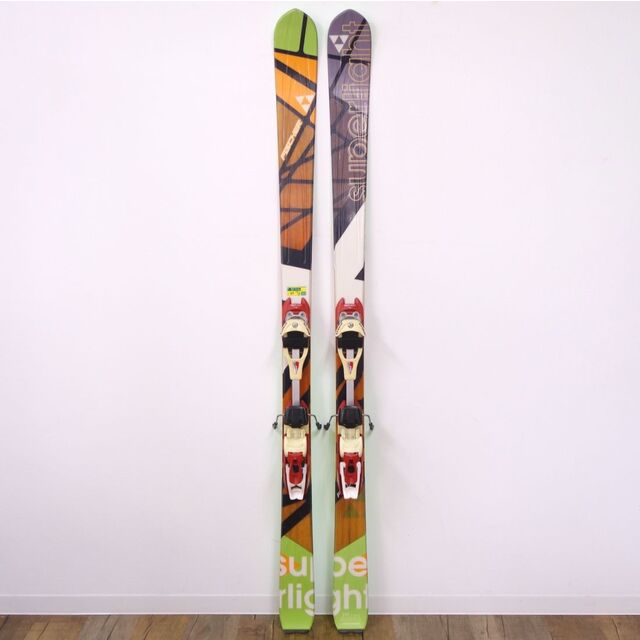フィッシャー FISCHER 山スキー super light 177cm ビンディング DIAMIR PRO スキーアイゼン 付き BCスキー アウトドア 重量実測：2410g（ビンディング含む1本)
