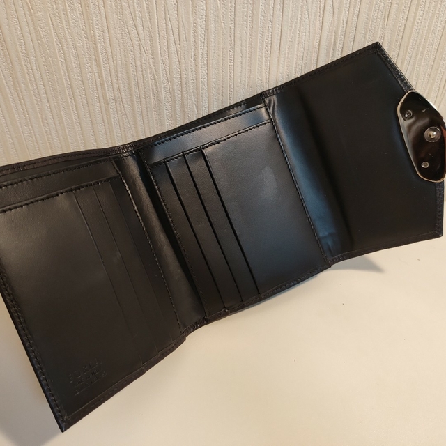 Furla(フルラ)のフルラ 三つ折財布 型押しレザー ブラック レディースのファッション小物(財布)の商品写真