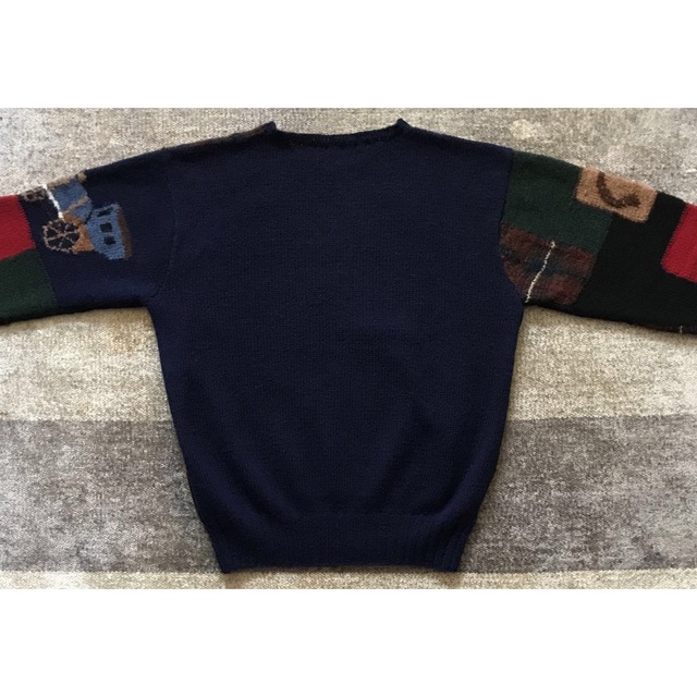 POLO RALPH LAUREN(ポロラルフローレン)の圧巻のデザイン 89年製 POLO COUNTRY 星条旗 ニット セーター M メンズのトップス(ニット/セーター)の商品写真