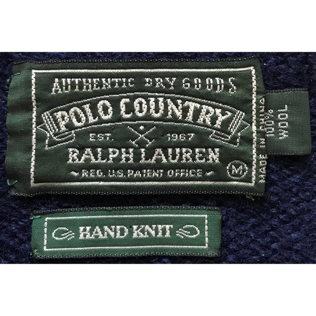 POLO RALPH LAUREN(ポロラルフローレン)の圧巻のデザイン 89年製 POLO COUNTRY 星条旗 ニット セーター M メンズのトップス(ニット/セーター)の商品写真