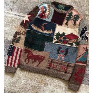 ラルフローレン(Ralph Lauren)の異次元のデザイン 90年製 ラルフローレンカントリー ニット セーター M(ニット/セーター)