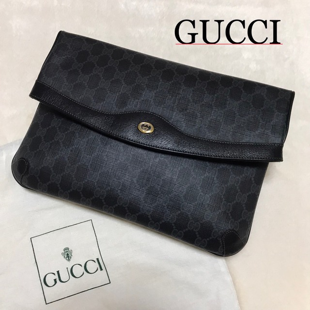 外観美品】GUCCI クラッチバッグ GG オールド インターロッキング lama