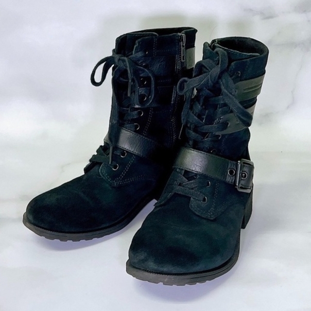 【レア美品】UGG Ziaバックルブーツ サイドジップ 黒 23.5