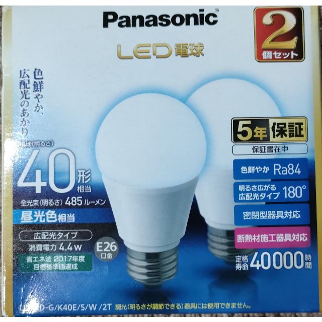 Panasonic panasonic LED電球 LDA4D-G/K40E/S/W/2Tの通販 by dops's  shop｜パナソニックならラクマ