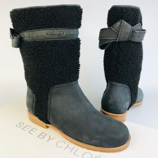 シーバイクロエ(SEE BY CHLOE)の新品未使用★SEE BY CHLOE★ボア切替 スエードレザーブーツ(38)(ブーツ)