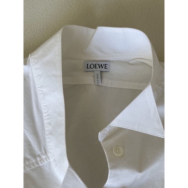 LOEWEロエベ 白アシンメトリーシャツ XS - シャツ/ブラウス(長袖/七分)