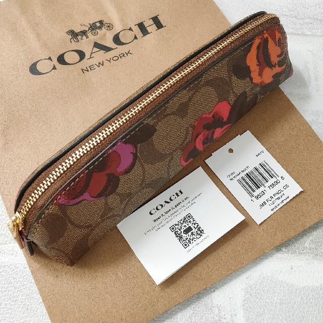 新商品★COACH コーチ シグネチャキャンバス ペンケース 花柄 フラワー