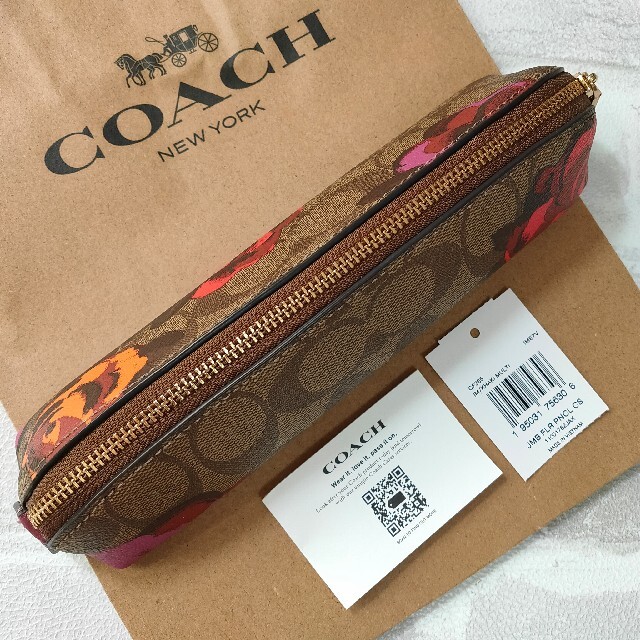 COACH - 新商品☆COACH コーチ シグネチャキャンバス ペンケース 花柄