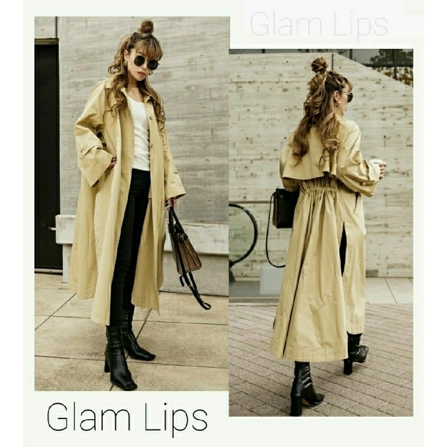 room306 CONTEMPORARY(ルームサンマルロクコンテンポラリー)のGlam Lips バックドロスト トレンチ Coat レディースのジャケット/アウター(ロングコート)の商品写真