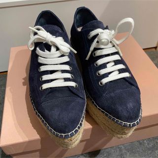 美品　miumiu 人気プラットフォームスニーカー　22.5