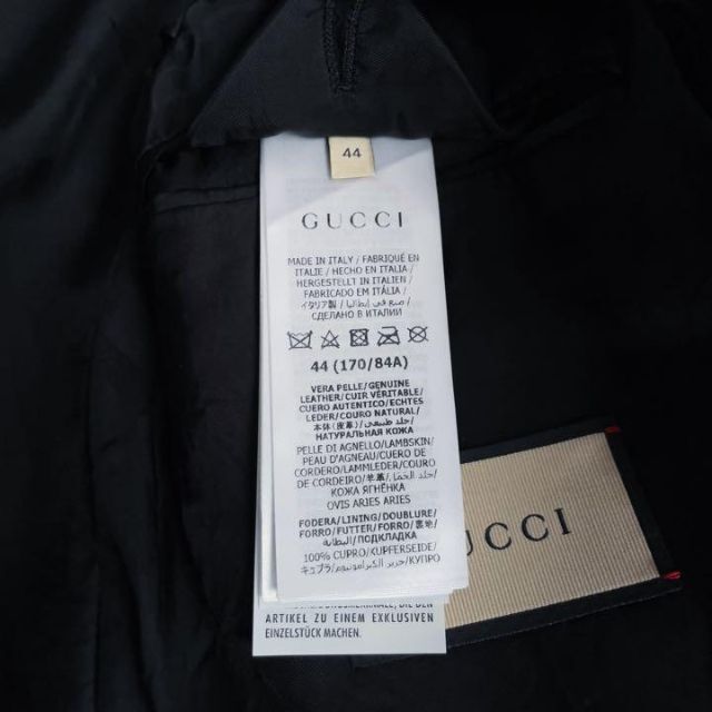 Gucci(グッチ)の極美品【GUCCI】21AW GGモノグラム レザー テーラードジャケット メンズのジャケット/アウター(レザージャケット)の商品写真