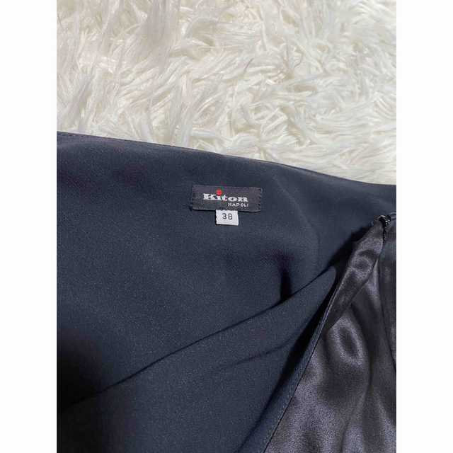 極美品✨キトン KITON シルクスカート サテン マーメイド 膝丈 黒
