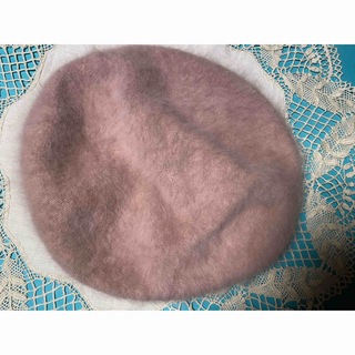 ピンクモヘア・ベレー帽(実家保管品)(ハンチング/ベレー帽)