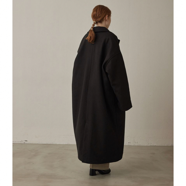 hinari オーバーサイズロングコート ブラック レディースのジャケット/アウター(ロングコート)の商品写真