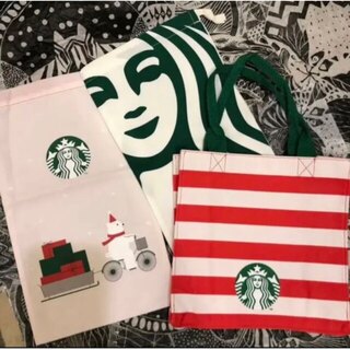 スターバックスコーヒー(Starbucks Coffee)の非売品　スターバックス　キャンバス　バッグ　&  しろくま　巾着　セットで(トートバッグ)