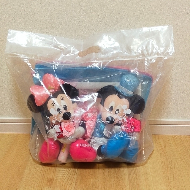 Disney(ディズニー)の【美品】♡ミッキーミニー電報セット(メッセージボード&手提げ付き)♡ エンタメ/ホビーのおもちゃ/ぬいぐるみ(キャラクターグッズ)の商品写真