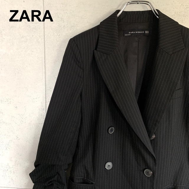 ZARA ストライプ テーラードジャケット 変形袖 XSサイズ