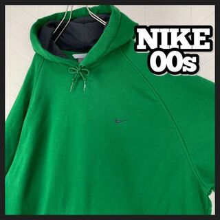 ジョーダン(Jordan Brand（NIKE）)の超激レア ナイキ パーカー 緑 スモールスウッシュ 刺繍 ビックサイズ XXL(パーカー)