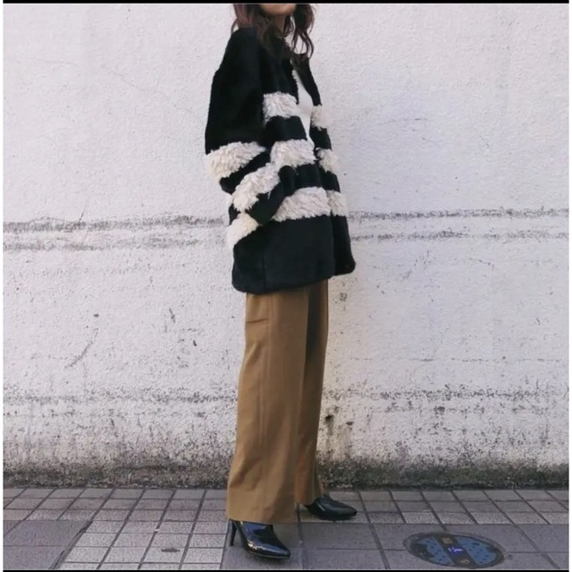 MOUSSY  新品 FAUX FUR STRIPE ジャケット コート