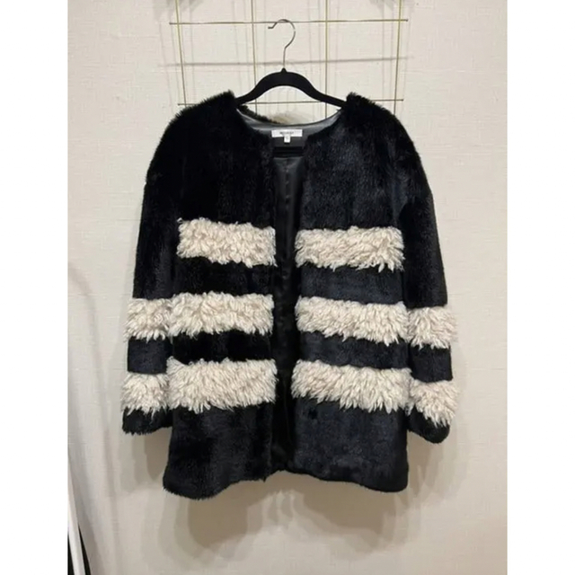 MOUSSY  新品 FAUX FUR STRIPE ジャケット コート