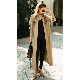 Light Eco Leather Shirt-like Long Jacket