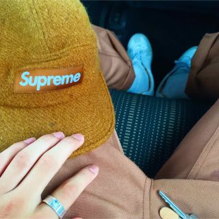 夜空 超レア新品未使用 本革 シュプリーム Supreme キャンプキャップ