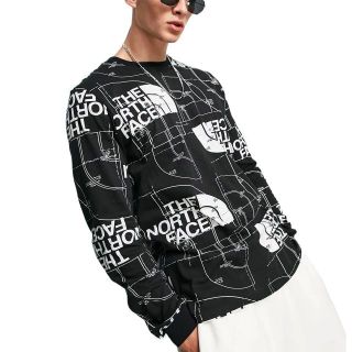 ザノースフェイス(THE NORTH FACE)のノースフェイス★M ロゴ AOP Tシャツ ロンT LOGO 海外限定(Tシャツ/カットソー(七分/長袖))