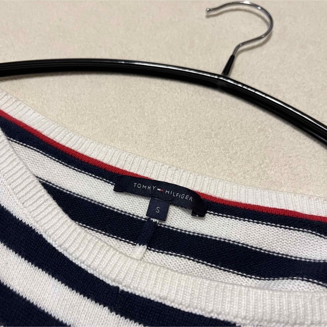 TOMMY HILFIGER(トミーヒルフィガー)のTOMMYHILFIGER ドルマンスリーブボーダーニット　プルオーバー　綿　S レディースのトップス(ニット/セーター)の商品写真