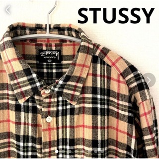 ステューシー(STUSSY)のSTUSSY ノバチェックシャツ　バックプリント　長袖　XLサイズ　ステューシー(シャツ)