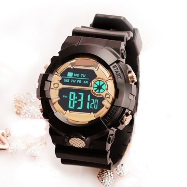 新品 メンズ レディースボーイズ ガールズ 腕時計デジタル多機能LED 黒