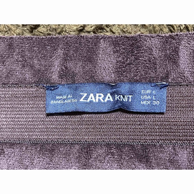 ZARA(ザラ)のZARA KNIT ザラ ミニスカート Lサイズ パープル レディースのスカート(ミニスカート)の商品写真