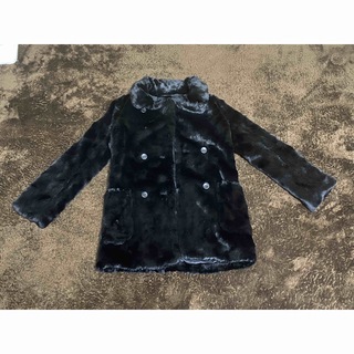 ユニクロ(UNIQLO)のユニクロ UNIQLO 冬服 フェイクファー コート Sサイズ 黒 064903(毛皮/ファーコート)