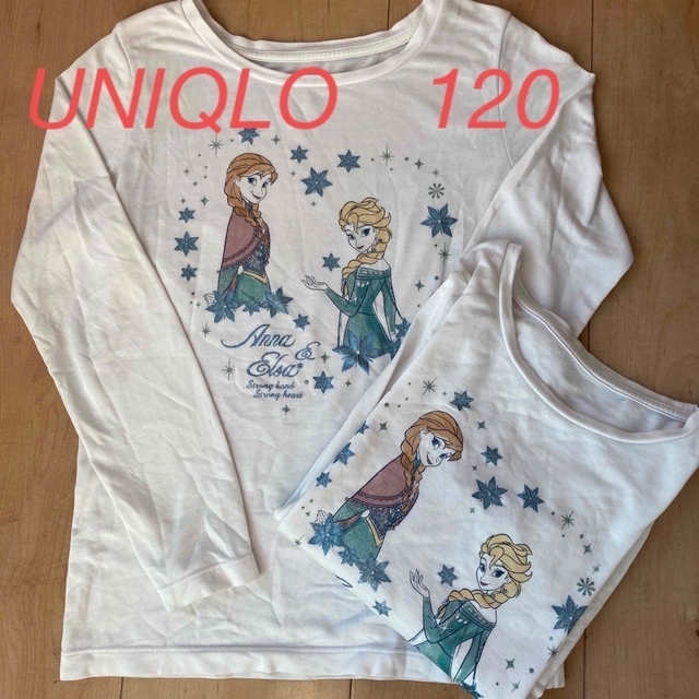 UNIQLO(ユニクロ)のアナ雪❅*.　ヒートテック　極暖　120cm　2枚 キッズ/ベビー/マタニティのキッズ服女の子用(90cm~)(下着)の商品写真