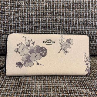 コーチ(COACH)の73663 閉店セール価格　コーチ　長財布　花柄　モノクロ(財布)