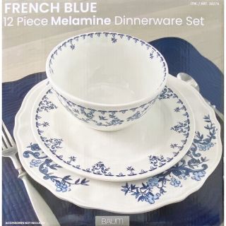 コストコ(コストコ)のCostco FRENCH BLUE メラミンディナーウェア 12枚セット(食器)