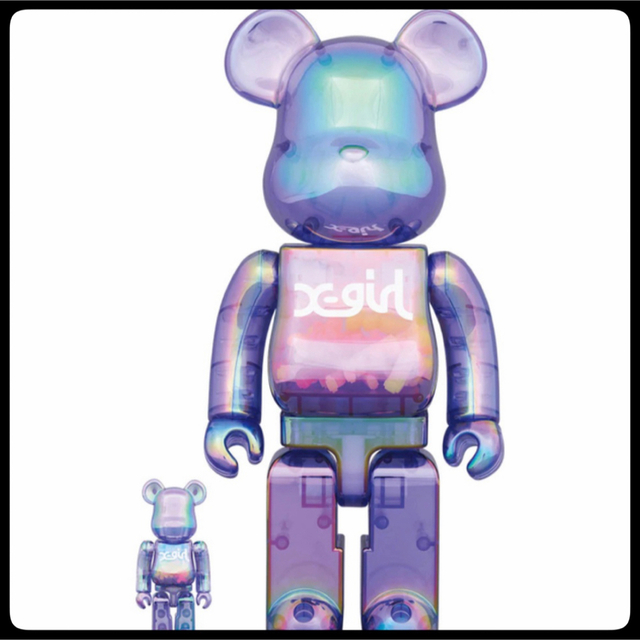 BE@RBRICK X-girl CLEAR PURPLE 100% 400%