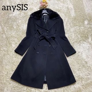 アンゴラ【新品】any SiS 黒ロングコート