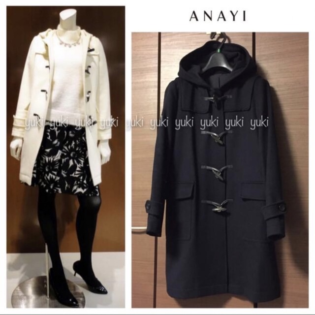 ANAYI メルトンビーバー ダッフルコート ネイビー 配送員設置 6200円