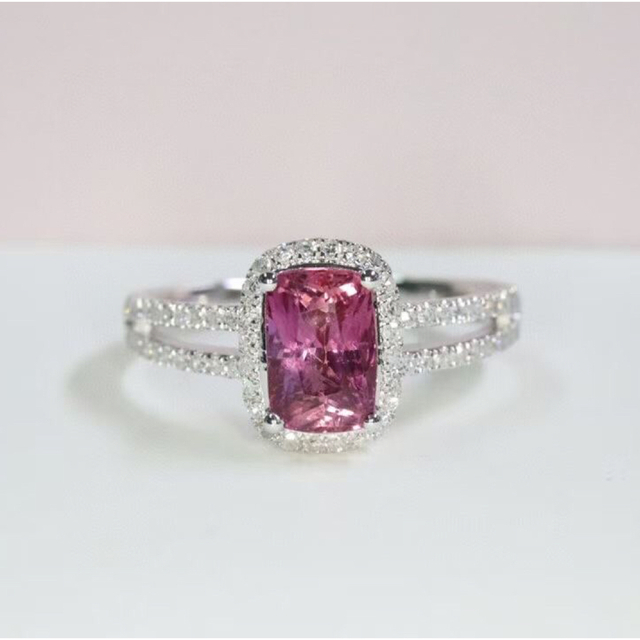 【通販 人気】 天然 非加熱パパラチアサファイア f k18 リング1.54ct ダイヤ リング(指輪) 【通販 人気】 天然 非加熱パパラチアサファイア f k18 リング1.54ct ダイヤ リング(指輪)