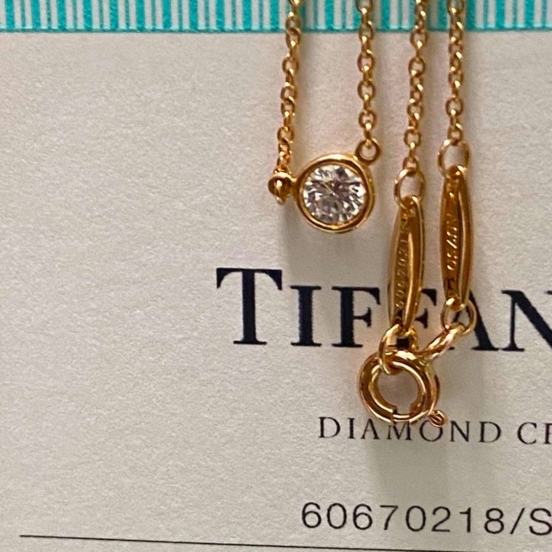 お値下げ美品tiffanyバイザヤードk18ダイヤ0.18ctネックレス