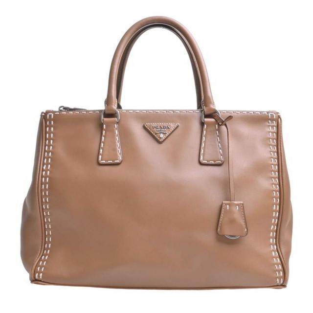 美品】 プラダ - PRADA トートバッグ ステッチ ブラウン - トート