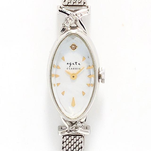 agete(アガット)のアガット 腕時計 - レディース 6Pダイヤ レディースのファッション小物(腕時計)の商品写真