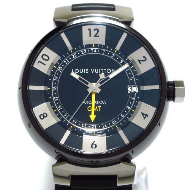 最安値挑戦！ ヴィトン - VUITTON LOUIS 腕時計美品 黒 メンズ Q113K  その他