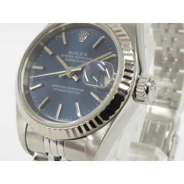 ROLEX(ロレックス)のROLEX デイトジャスト 自動巻き SS ブルー文字盤 69174 U番 レディースのファッション小物(腕時計)の商品写真