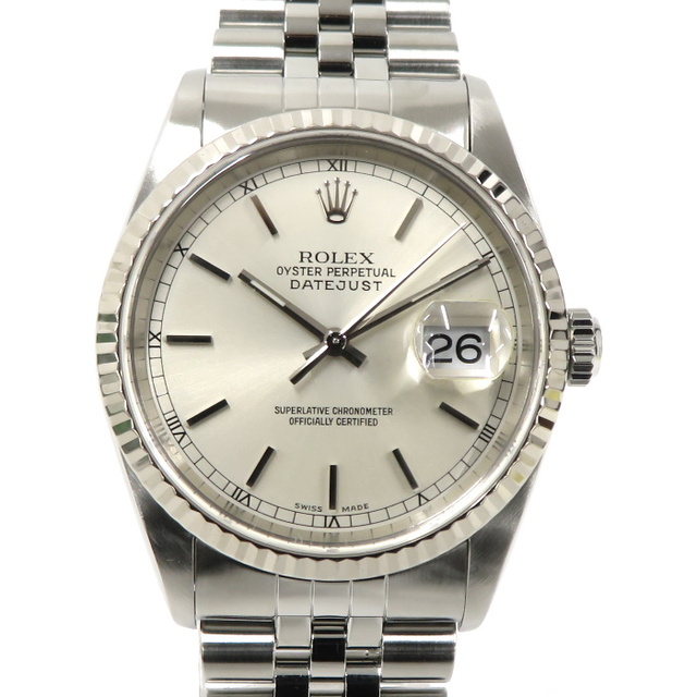 ROLEX - ROLEX デイトジャスト 自動巻き SS/WG シルバー文字盤 ROLEX - ROLEX デイトジャスト 自動巻き SS/WG シルバー文字盤