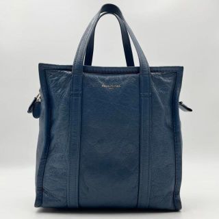 バレンシアガ(Balenciaga)の✨美品✨バレンシアガ バザールS ハンドバッグ トネイビー レザー ロゴ 腕かけ(ハンドバッグ)