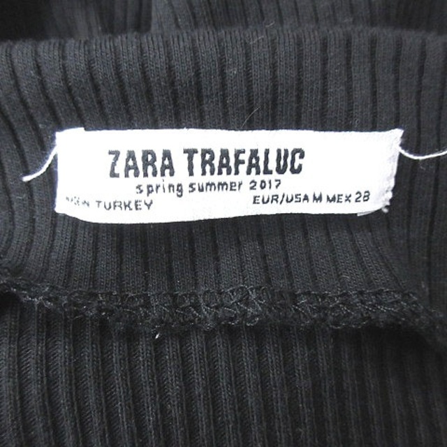 ZARA(ザラ)のザラ トラファルック ニット カットソー スクエアネック 長袖 M 黒 ■MO レディースのトップス(ニット/セーター)の商品写真