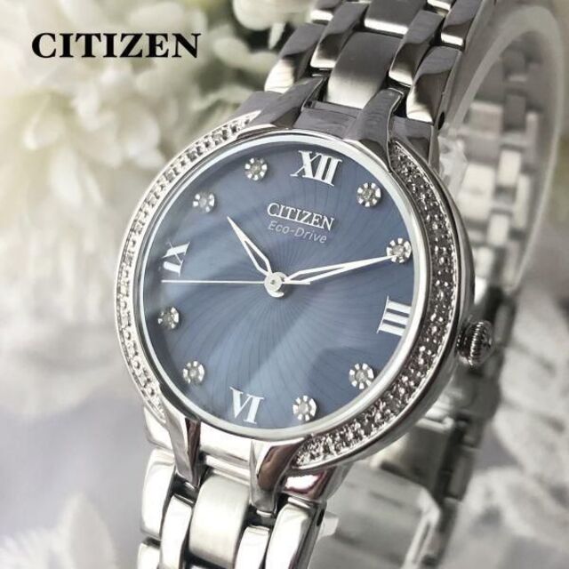 シチズン/CITIZEN ダイヤモンドアクセント★ソーラー 腕時計 レディース