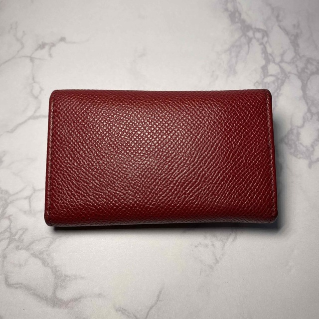【美品】BVLGARI ブルガリ 6連 キーケース 赤系 レッド シルバー