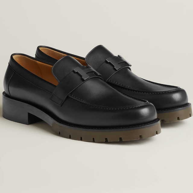 国内即発送】 Hermes 紳士ローファーモカシンブラック 41.5サイズ 2023